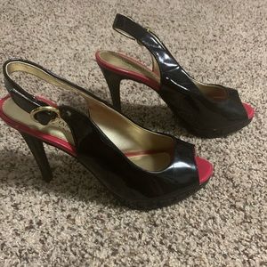 Women’s black peep toe heels